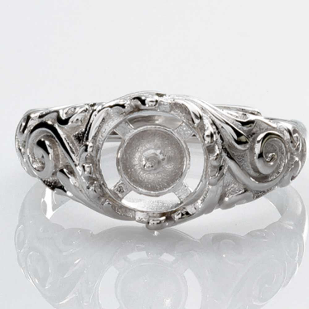 DIY Mount Adjustable Ring - 925 Sterling Silver Antique Rhinestone