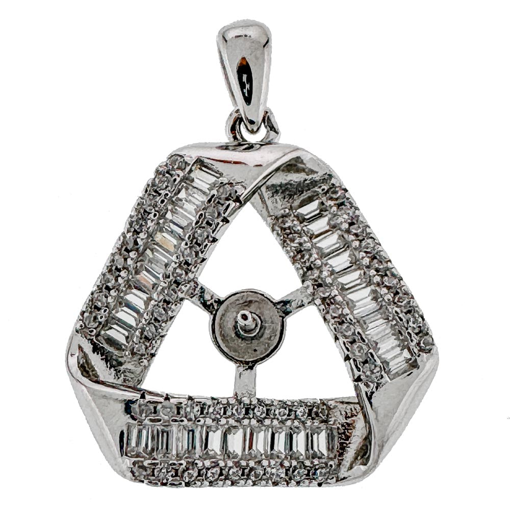 DIY Mount Pendant - 925 Sterling Silver Triad Elegance Pendant