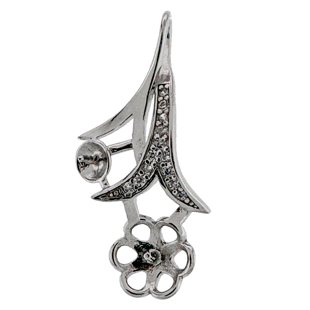 DIY Mount Pendant - 925 Sterling Silver Flowing Blossom Pendant