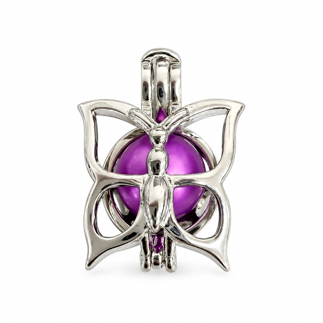 Cage Pendant Silver Plated - Butterfly