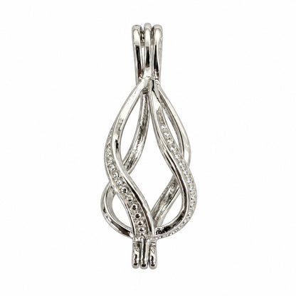 Dije Jaula .925 Plata de Ley Teardrop Twist