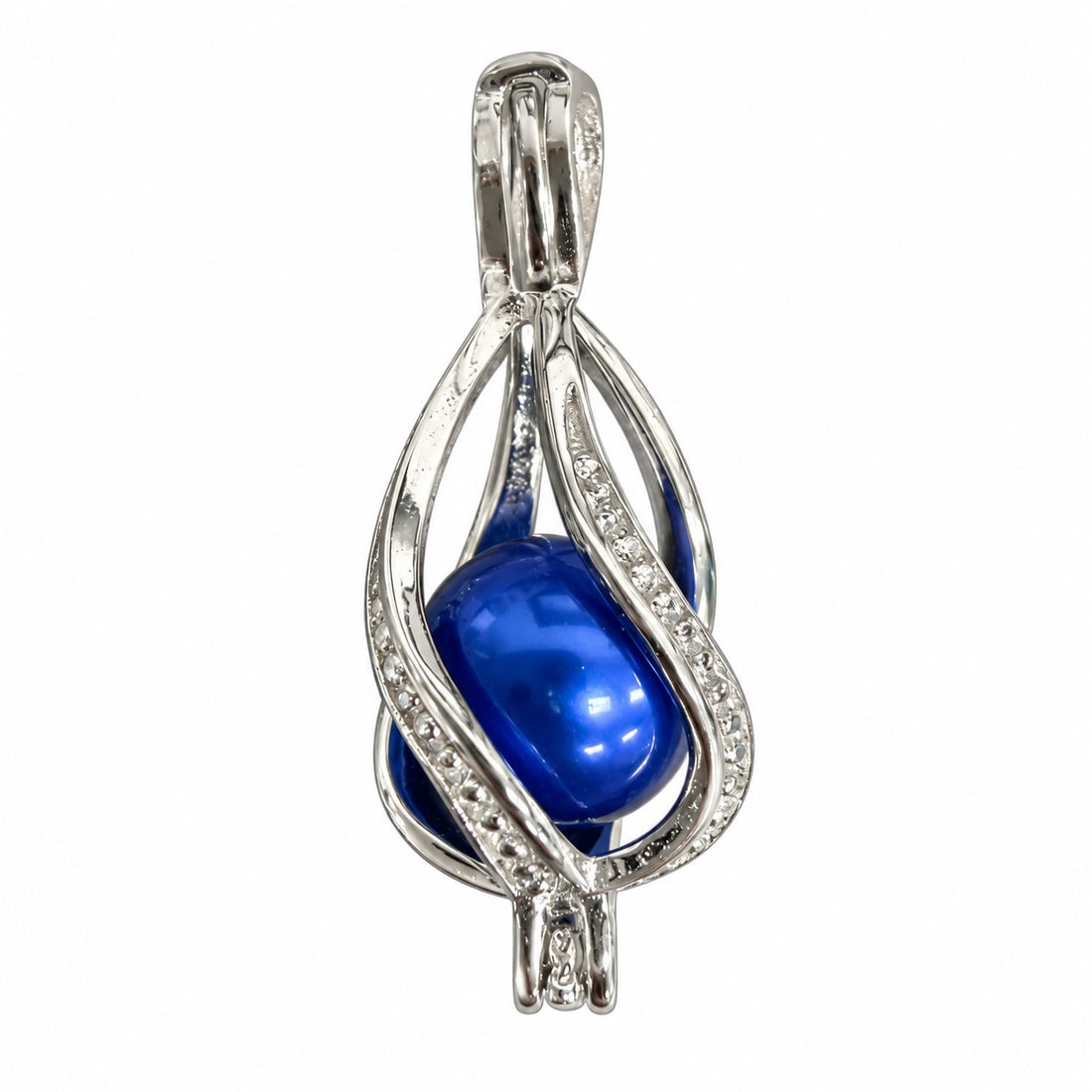 Dije Jaula .925 Plata de Ley Teardrop Twist