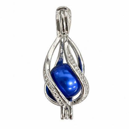 Dije Jaula .925 Plata de Ley Teardrop Twist
