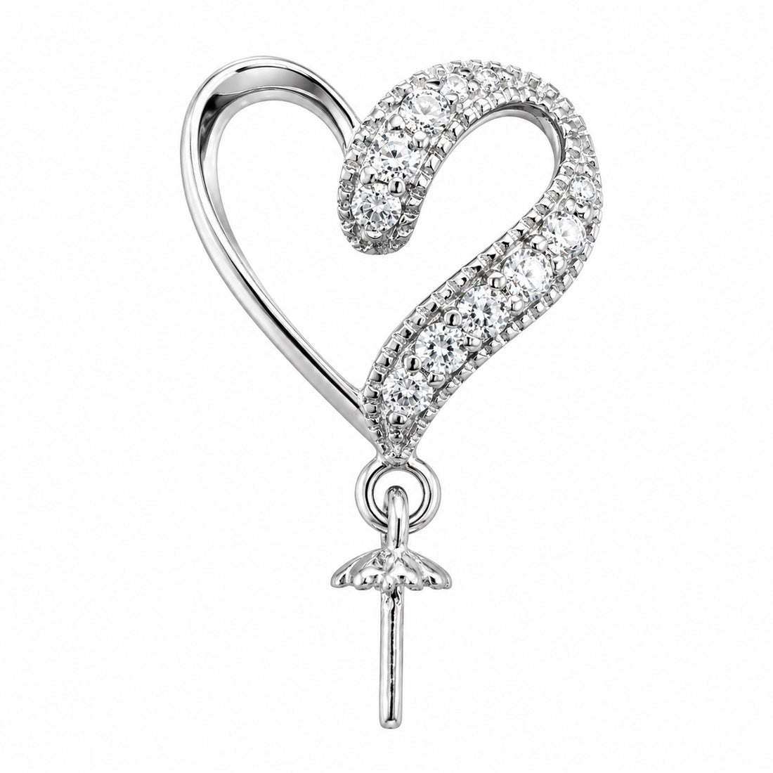 Mount Pendant .925 Sterling Silver Corazón con Flecha