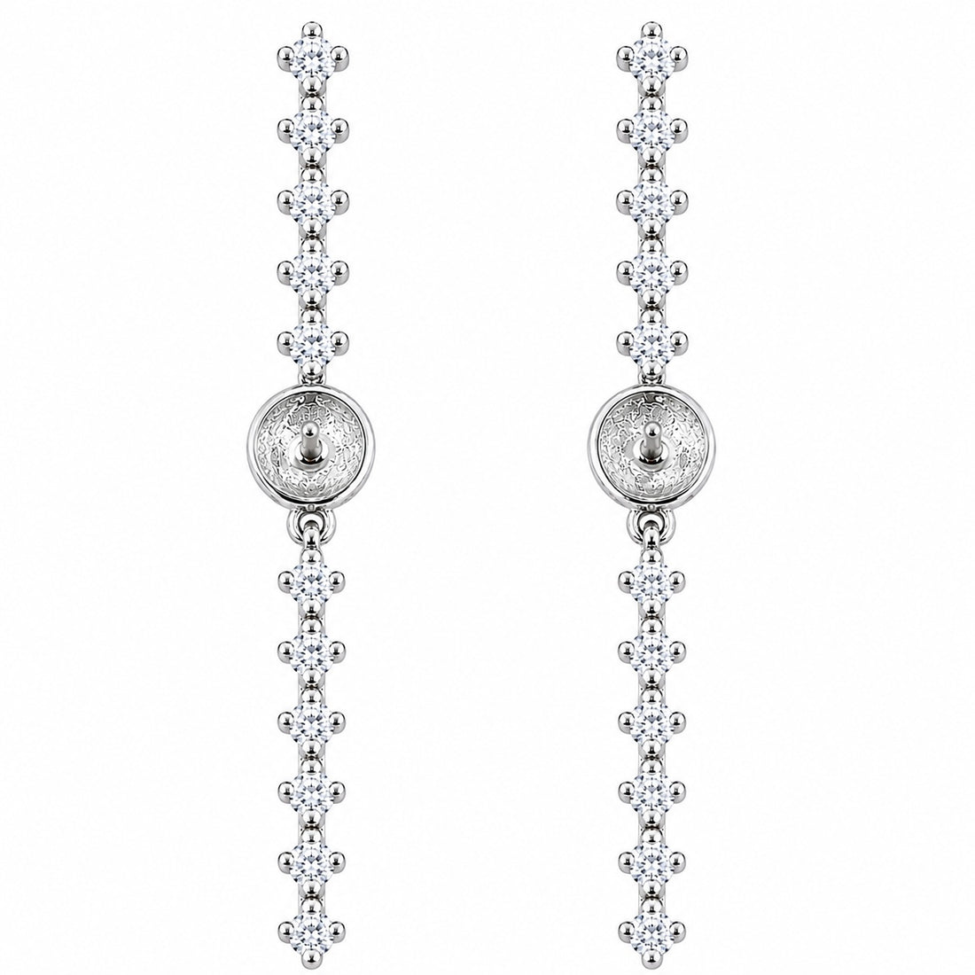 Aretes Mount .925 Sterling Silver Strass Goteando