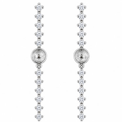 Aretes Mount .925 Sterling Silver Strass Goteando