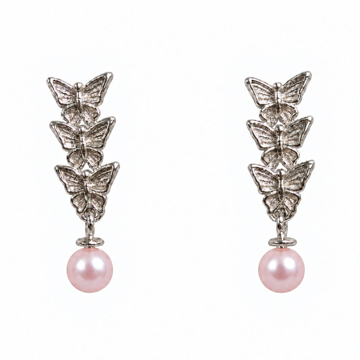 DIY Mount Earrings - 925 Sterling Silver Trio Butterfly
