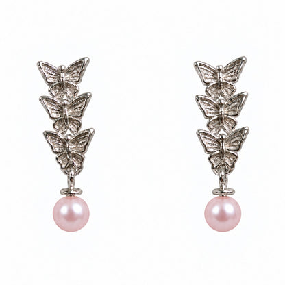 DIY Mount Earrings - 925 Sterling Silver Trio Butterfly