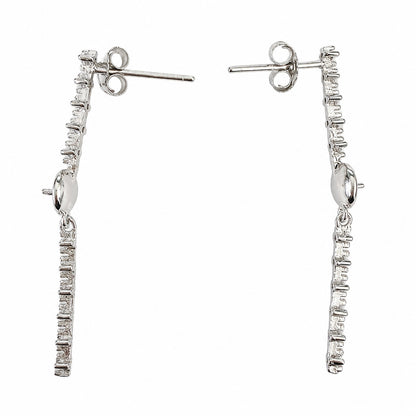 Aretes Mount .925 Sterling Silver Strass Goteando