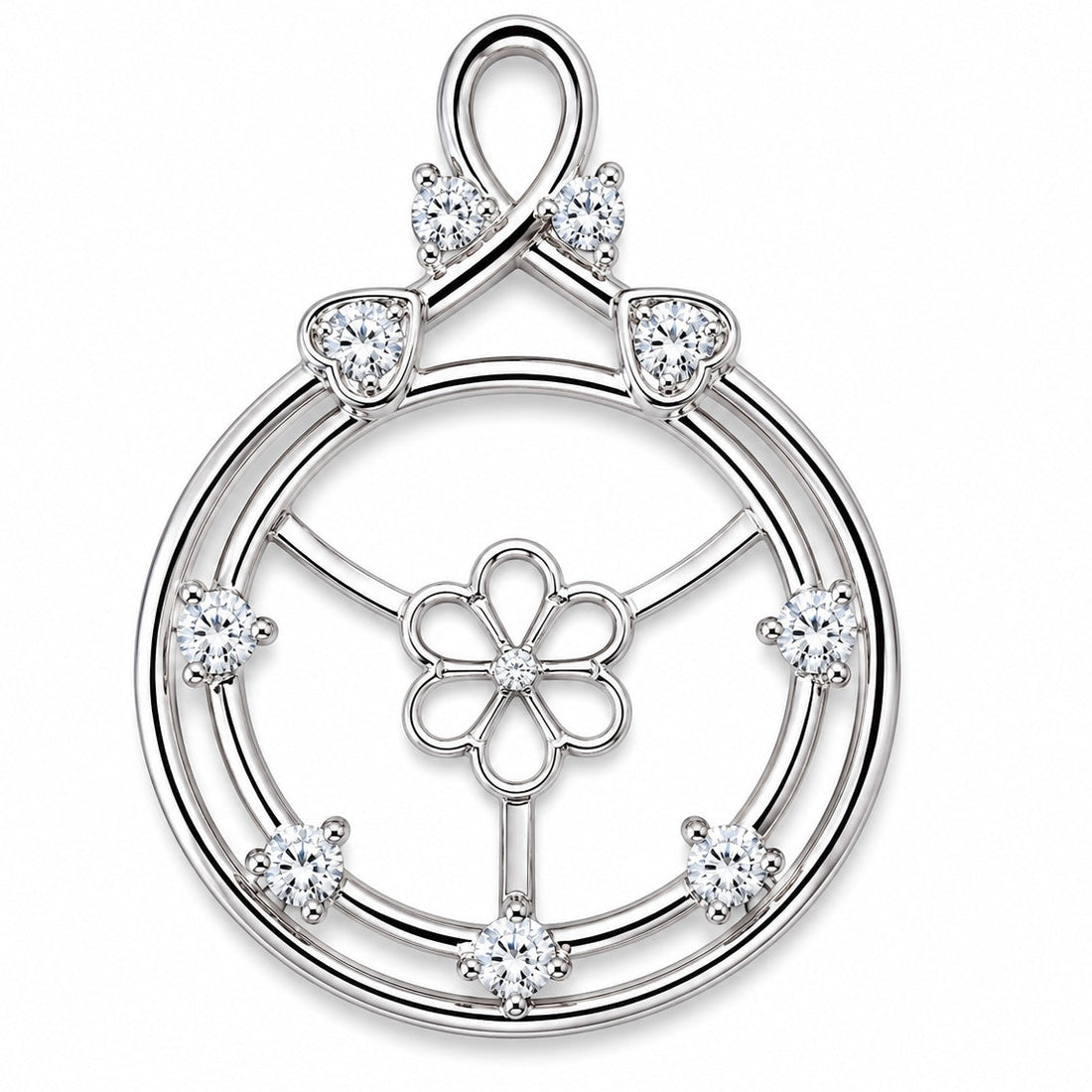 DIY Mount Pendant - 925 Sterling Silver Heart Halo Perfect for Edison Pearls