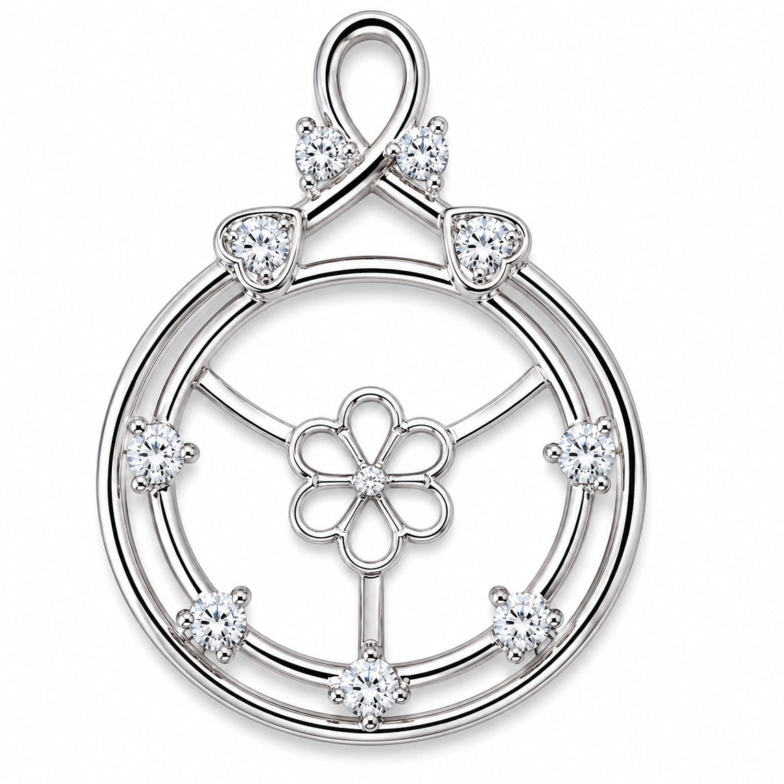 DIY Mount Pendant - 925 Sterling Silver Heart Halo Perfect for Edison Pearls