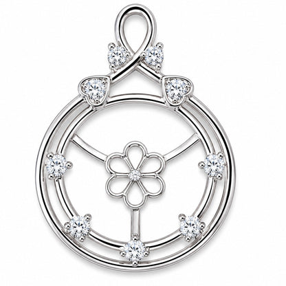 DIY Mount Pendant - 925 Sterling Silver Heart Halo Perfect for Edison Pearls