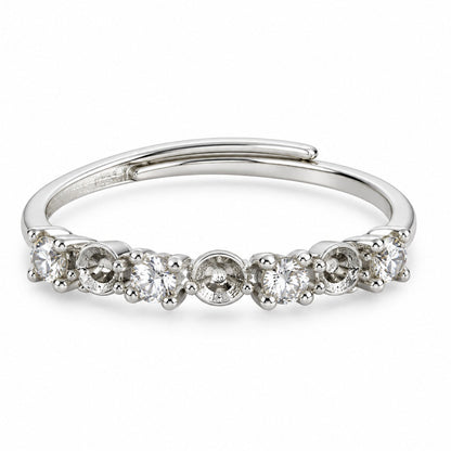 Anillo Ajustable Montura Plata de Ley .925 Floreado Grande
