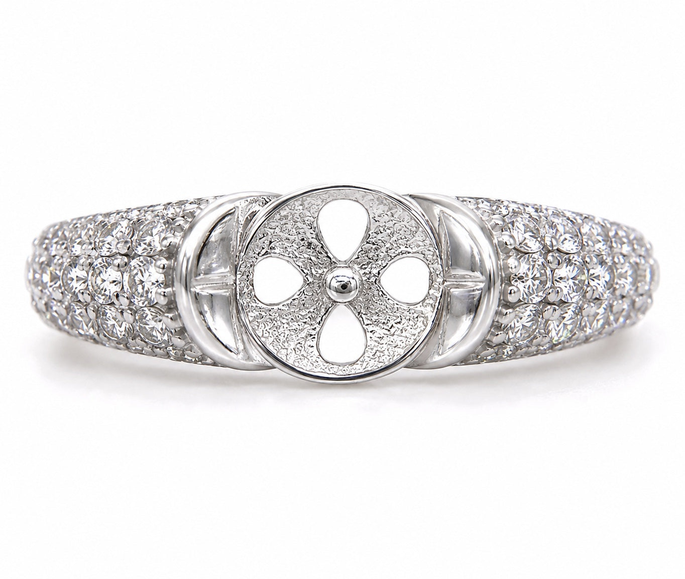 Montura Anillo Ajustable .925 Lado Mini Strass