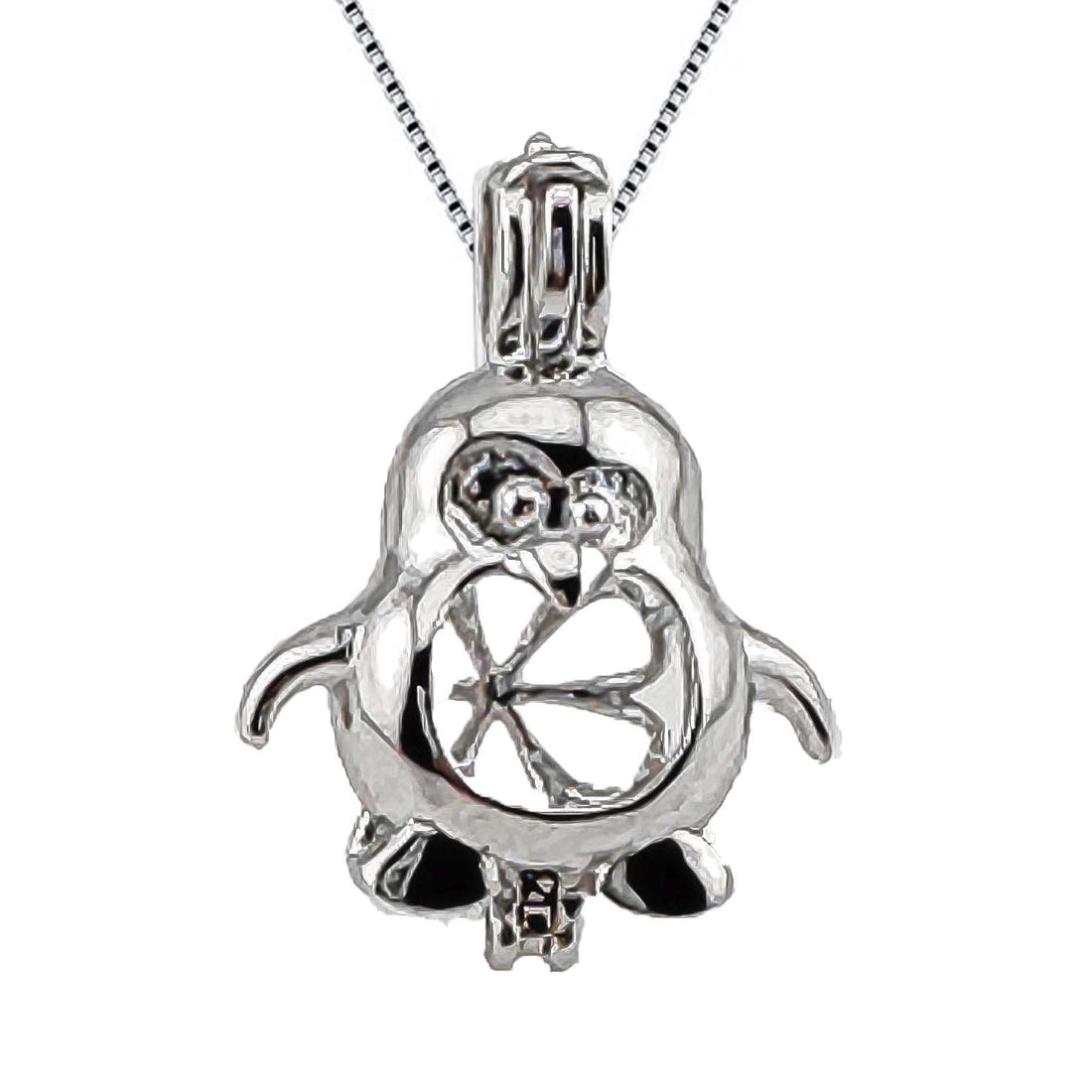 Cage Pendant 925 Sterling Silver - Penguin