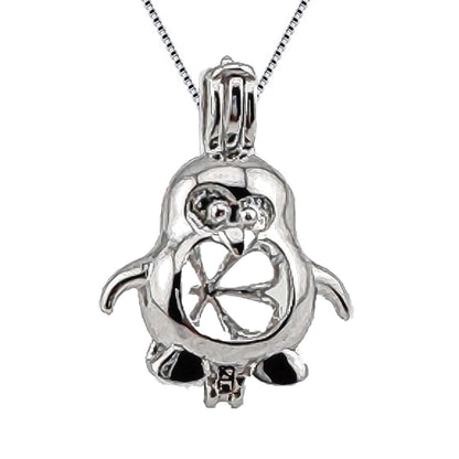 Cage Pendant 925 Sterling Silver - Penguin