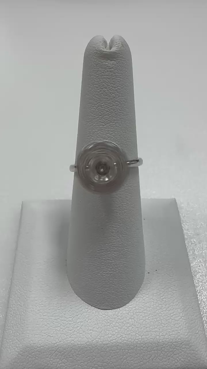Heart Halo Spinner Mount Adjustable Ring .925 Sterling Silver
