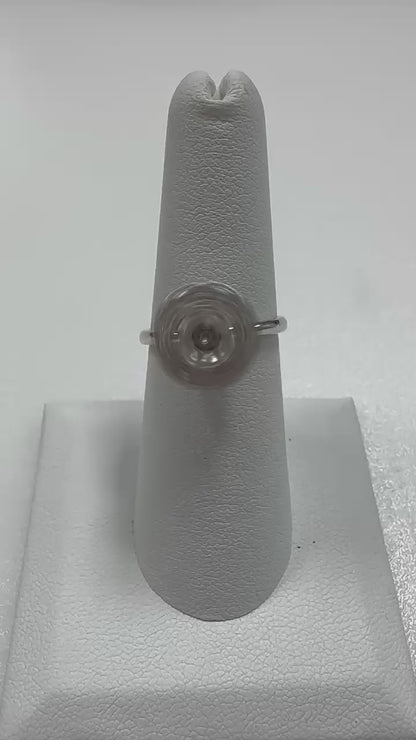 DIY Mount Adjustable Ring - 925 Sterling Silver Heart Halo Spinner