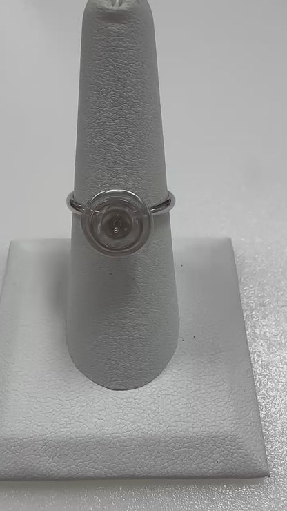 DIY Mount Adjustable Ring - 925 Sterling Silver Rhinestone Burst Spinner