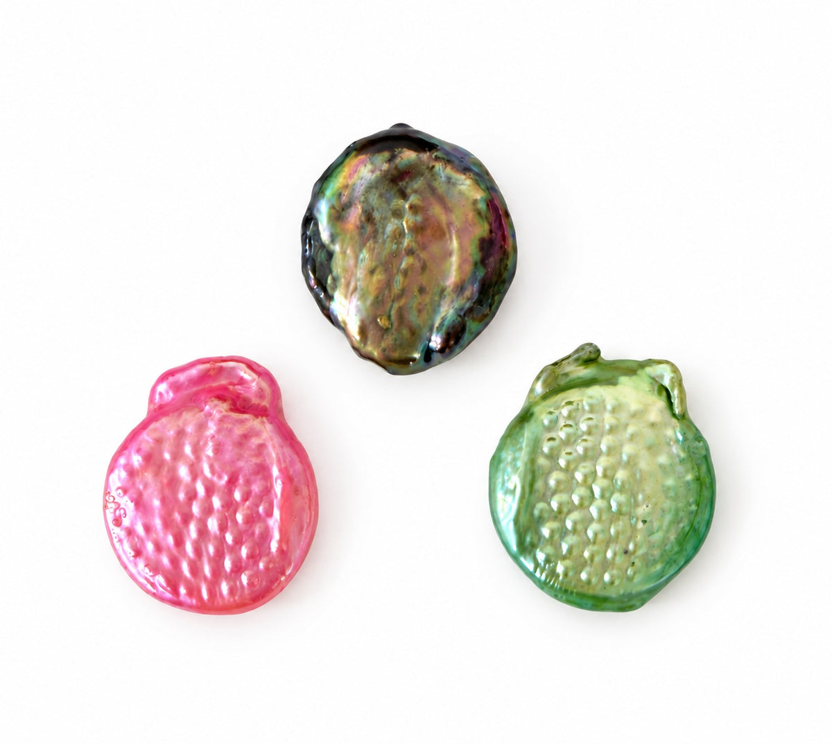 Akoya Oyster - Zombie Ripple Coin Shaped Colorful Pearl Special Price