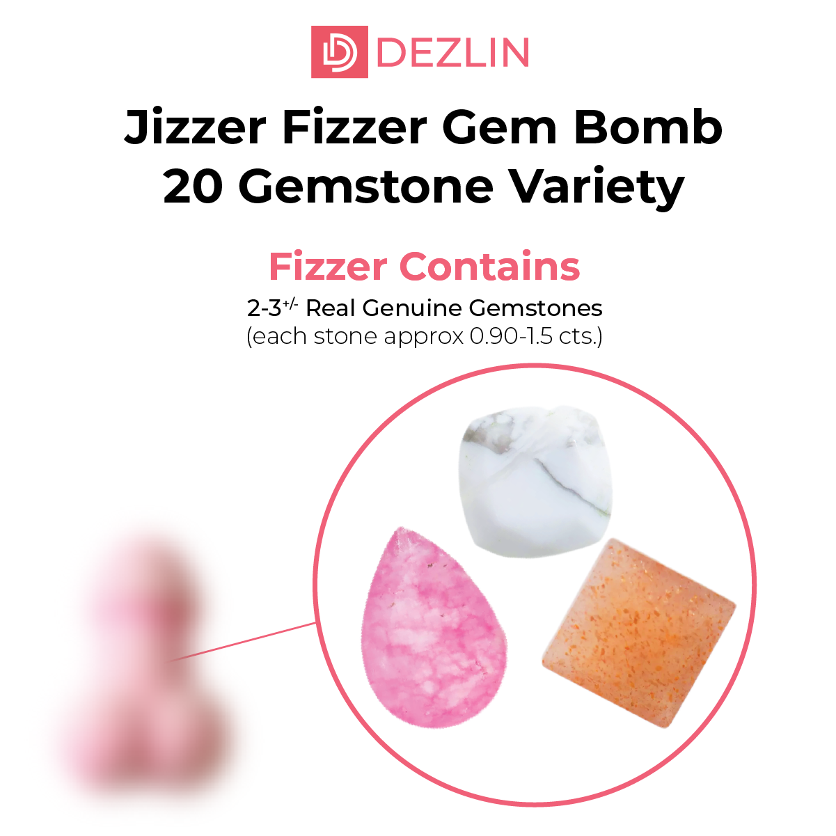Jizzer Fizzer Gem Bomb 70+ Variedad de piedras preciosas