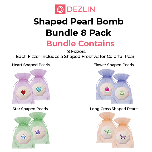 Shaped Pearl Bomb Bundle 8 Pack (2 Star 2 Flower 2 Heart 2 Cross)