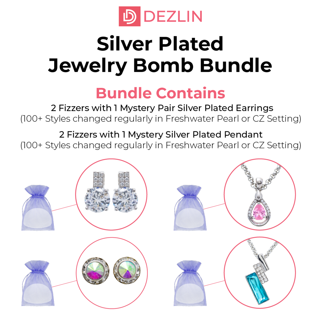 Jewelry Bomb Bundle Silver Plated (4 Bombs)