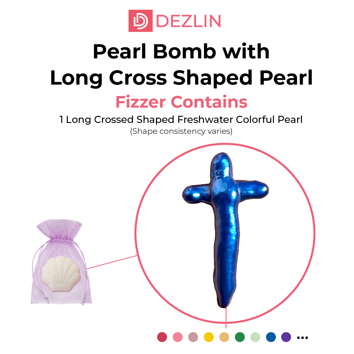 Bomba de perla con perla larga en forma de cruz