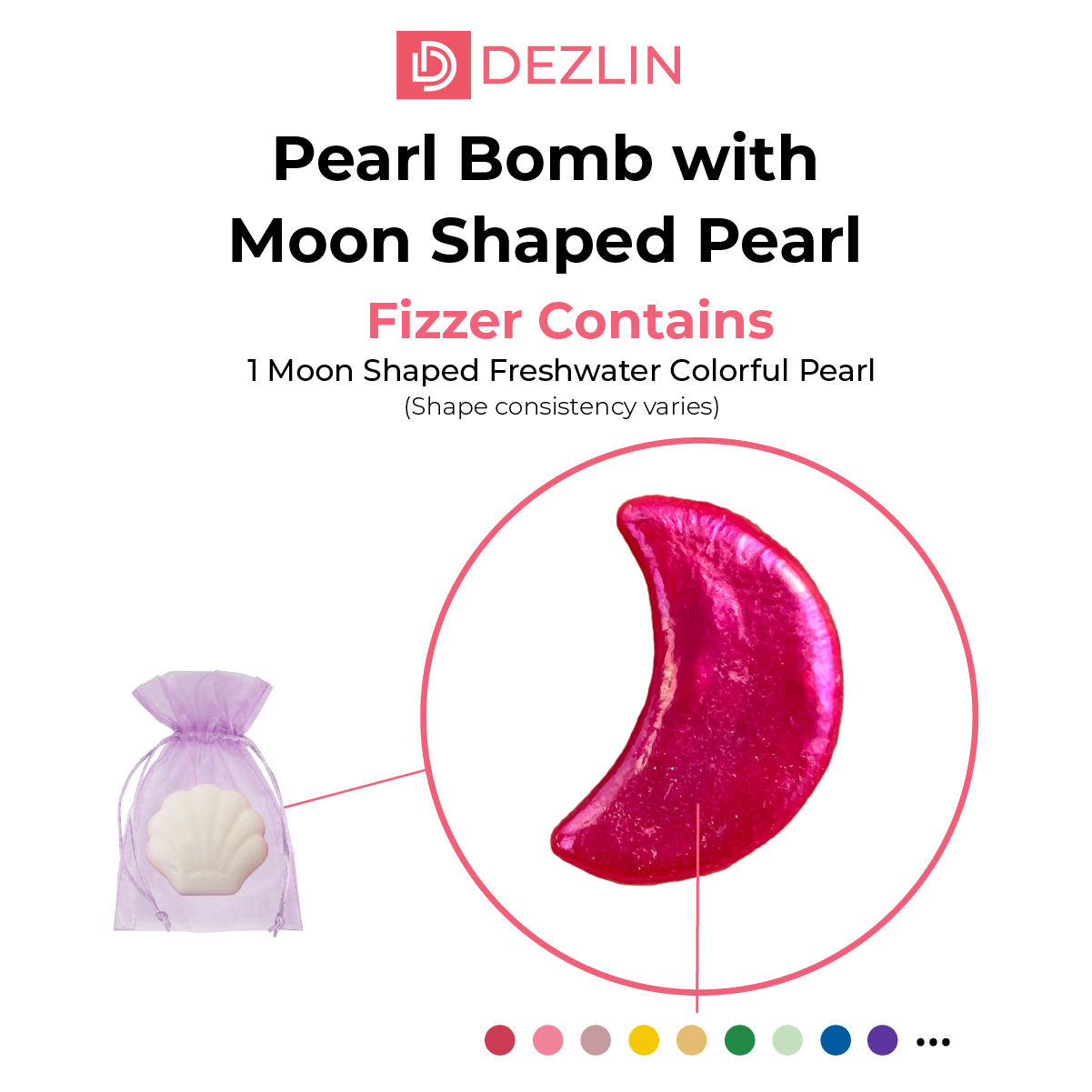 Bomba de perlas con perla en forma de luna