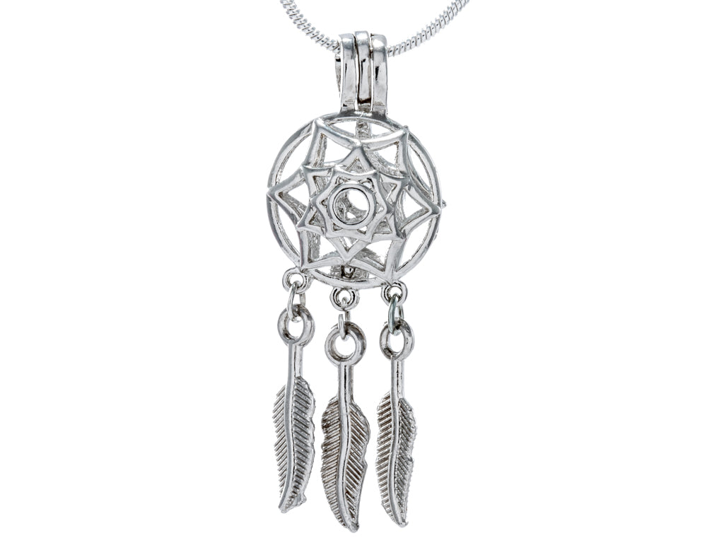 Dreamcatcher Silver Plated Cage Pendant Default