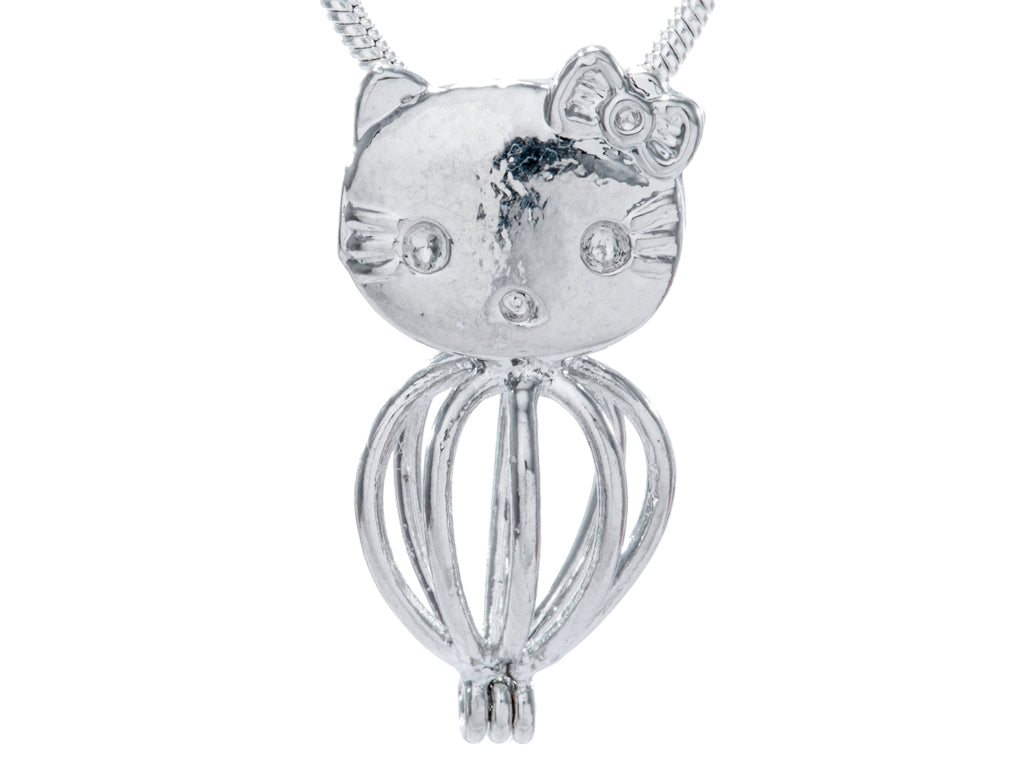 Kitty Silver Plated Cage Pendant Default
