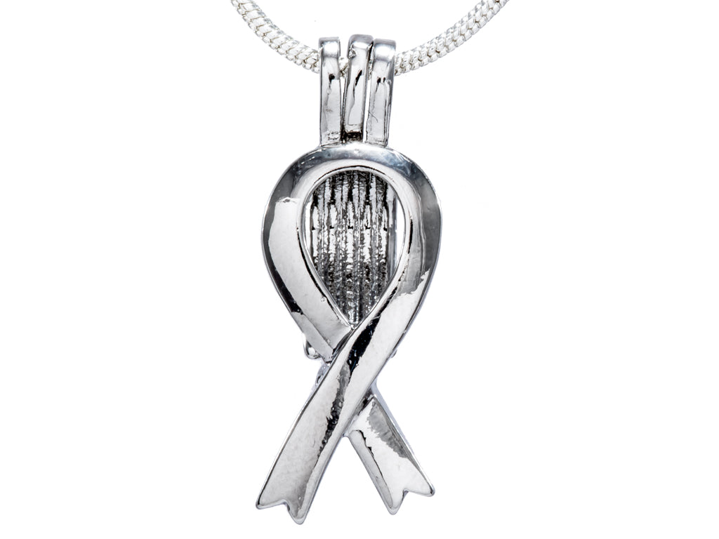 Awareness Ribbon Silver Plated Cage Pendant Default