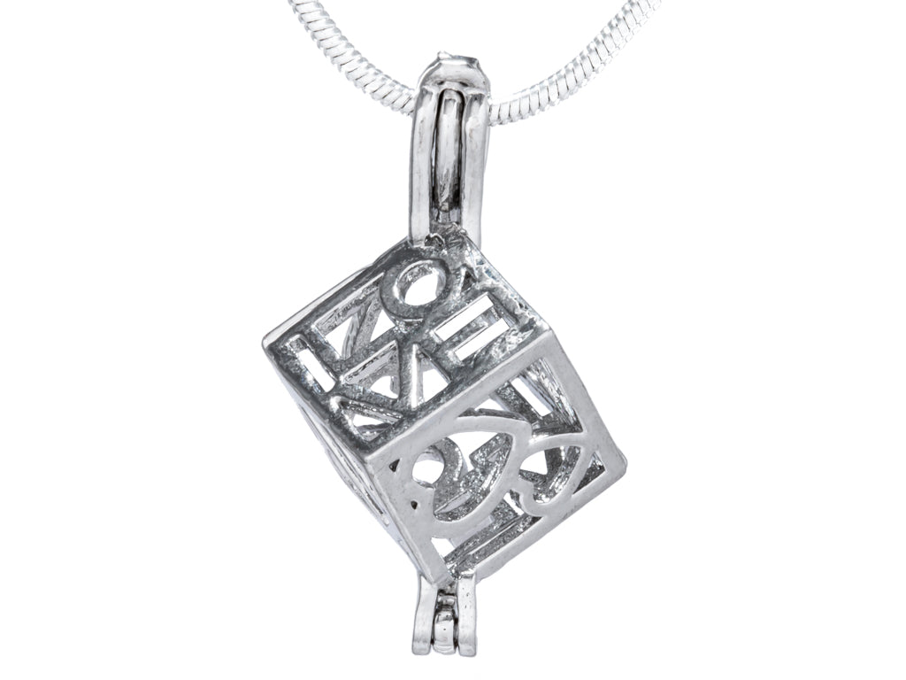 Love Box Silver Plated Cage Pendant Default