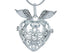 Large Wing Heart Silver Plated Cage Pendant (Holds 10-12 Pearls) Default