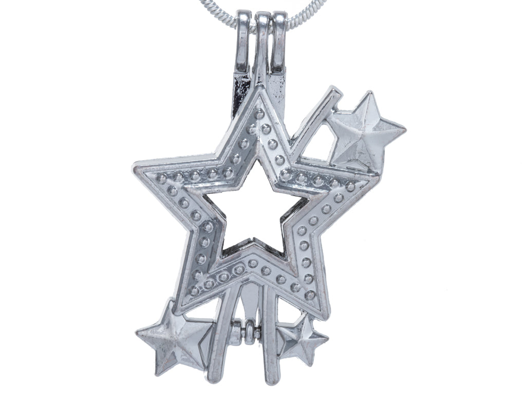 Shooting Star Silver Plated Cage Pendant Default
