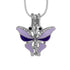 Butterfly Colorful Wings and Body Rhinestone wings Silver Plated Cage Pendant Default