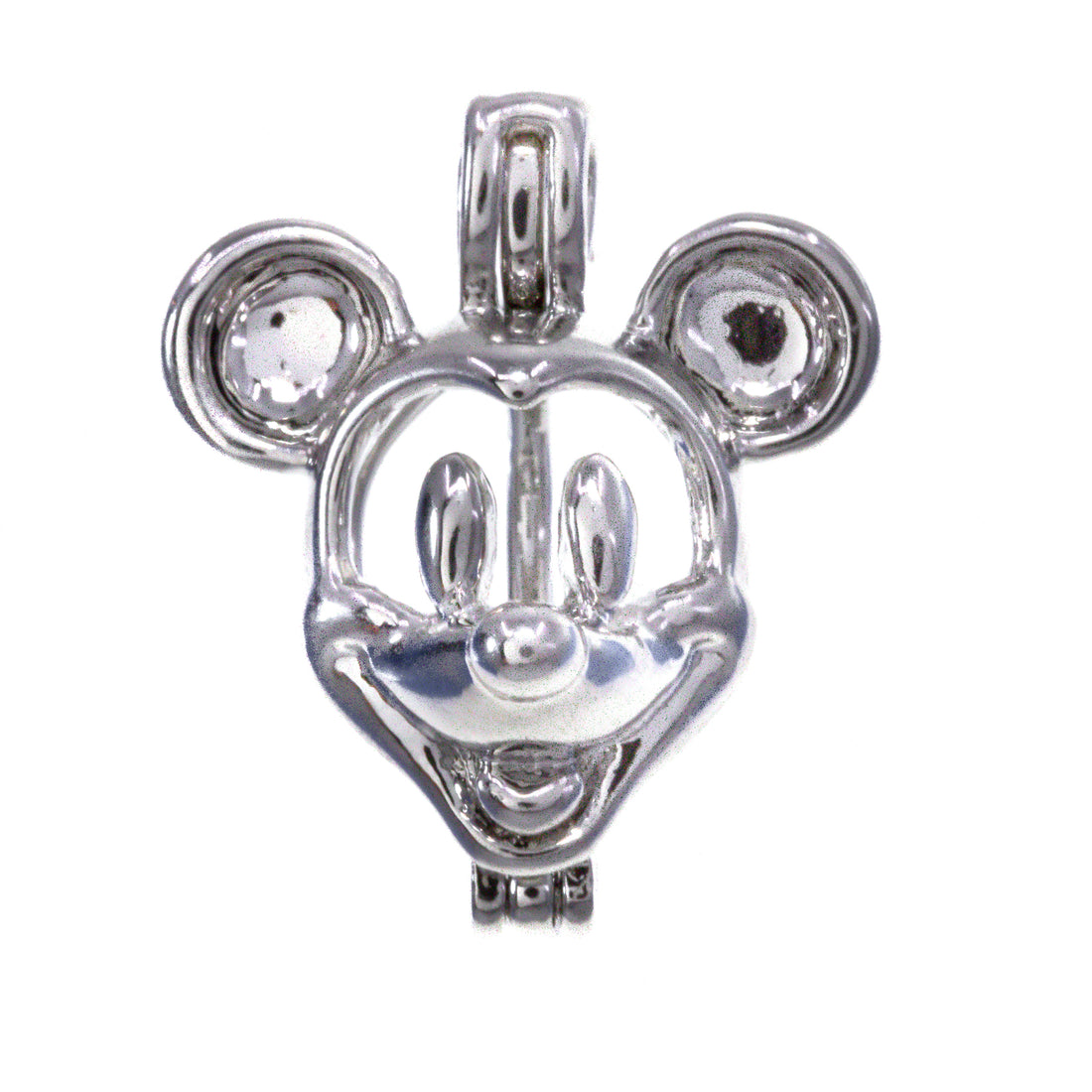 Cage Pendant Silver Plated Mouse Happy Face