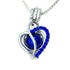 S Heart with Blue Rhinestones Silver Plated Cage Pendant Default