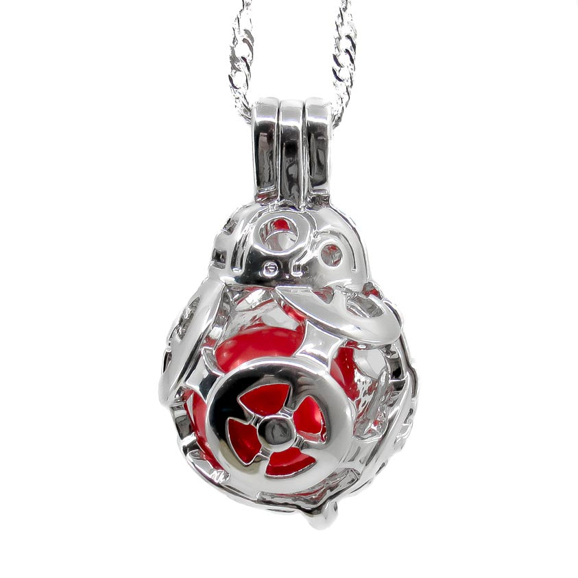 Star Wars BB-8 Silver Plated Cage Pendant with Chain and Beads Default Title