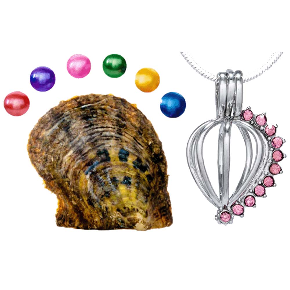 Giveaway Standard: Akoya Oyster with Plated Cage Pendant