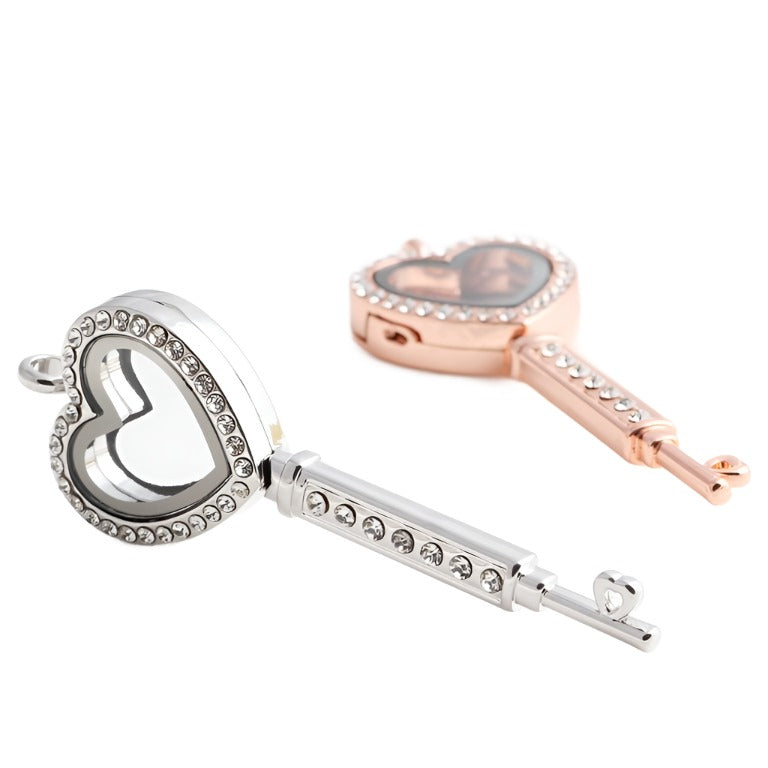 Glass Locket Pendant Magnetic - Key 3 Pack (Fits 5mm or less Pearls and Gems)