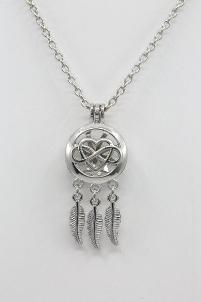 Cage Pendant Silver Plated - Dreamcatcher Infinity Heart