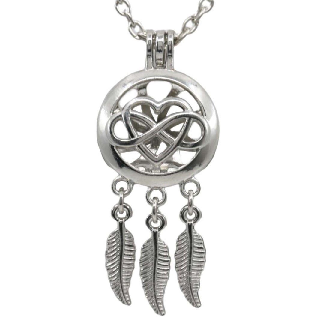 Infinity Heart Dreamcatcher Plated Cage Pendant (Alloy)