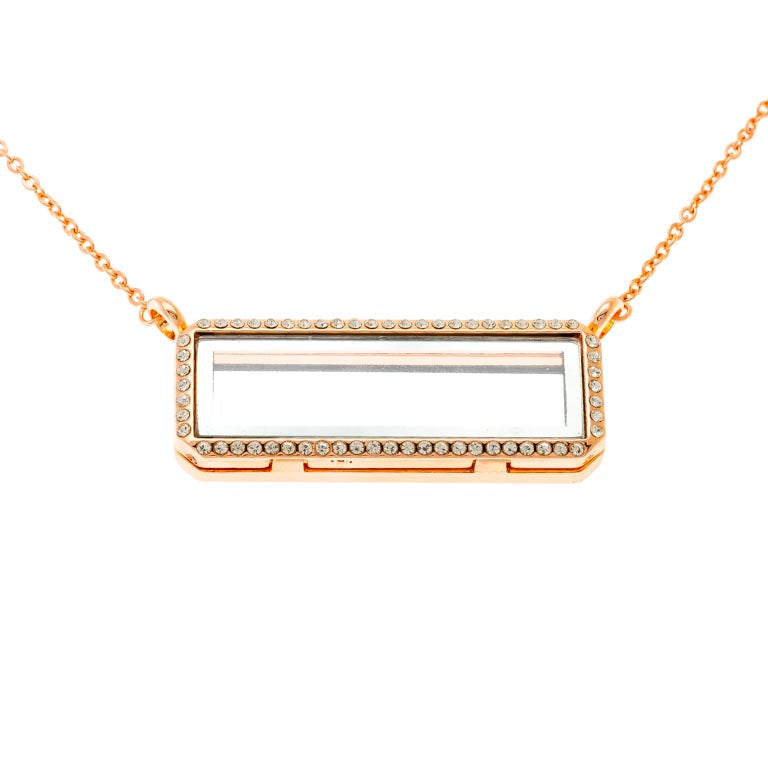 Rose Gold Plated Bar Magnetic Locket (Free Chain) Default Title