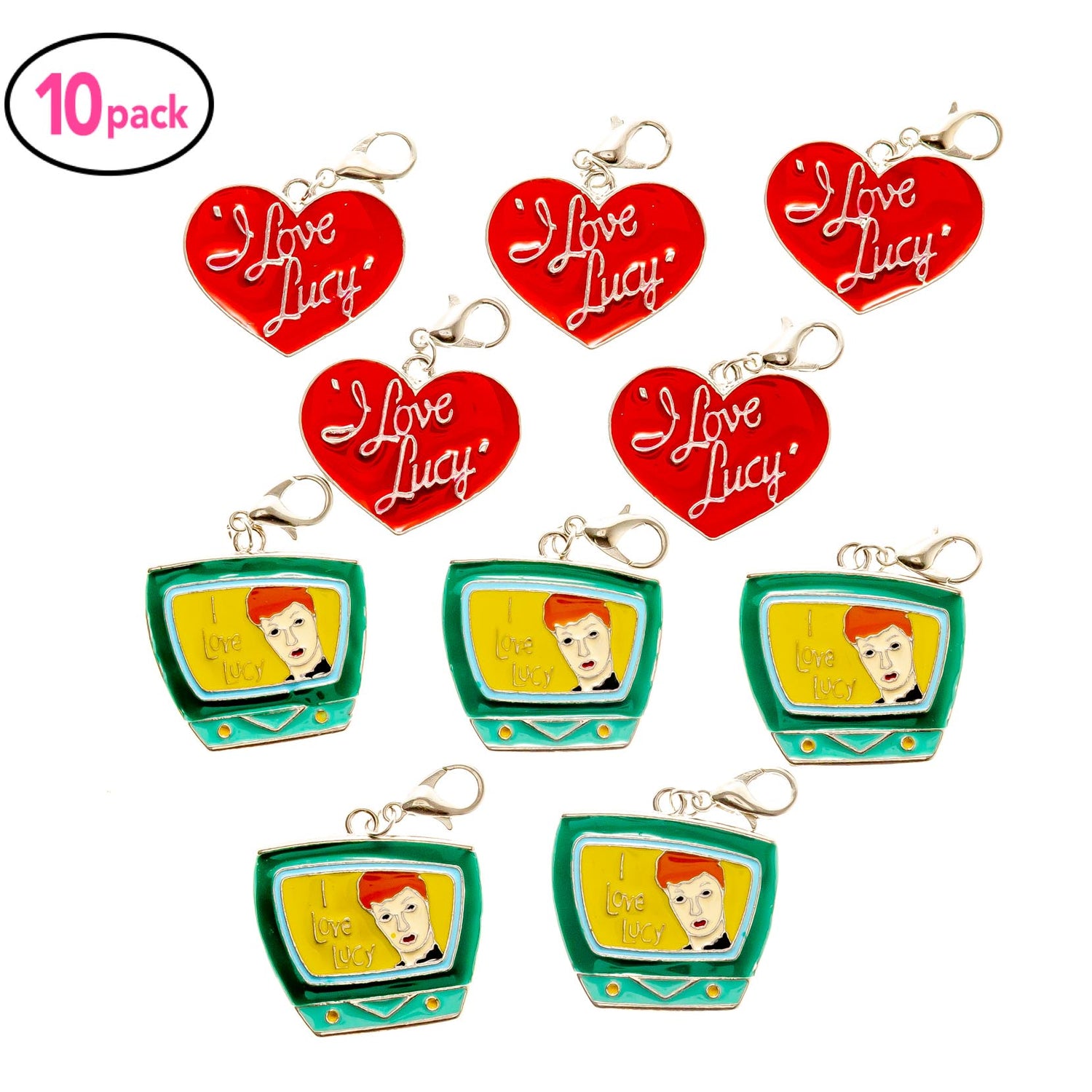 I Love Lucy Metal Drip Clips Keychain 10 Pack Variety