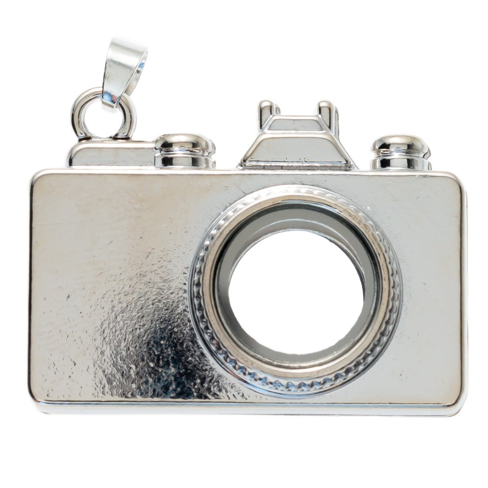 Camera Pendant Silver Plated Locket Default Title