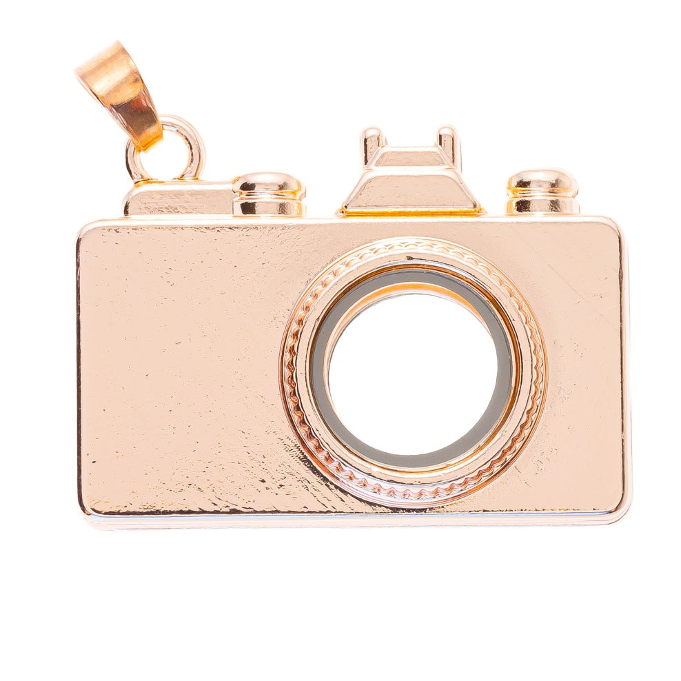 Camera Pendant Rose Gold Locket With Rose Gold Chain Default Title