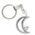 Sparkling Moon Star Keychain Silver Plated Locket Default Title
