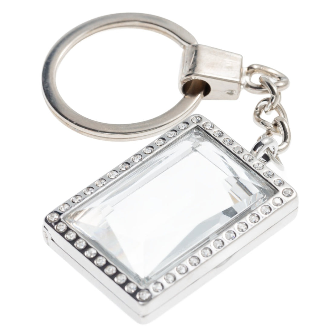 Bubbled Rectangle Window Keychain Rose Gold Locket Default Title