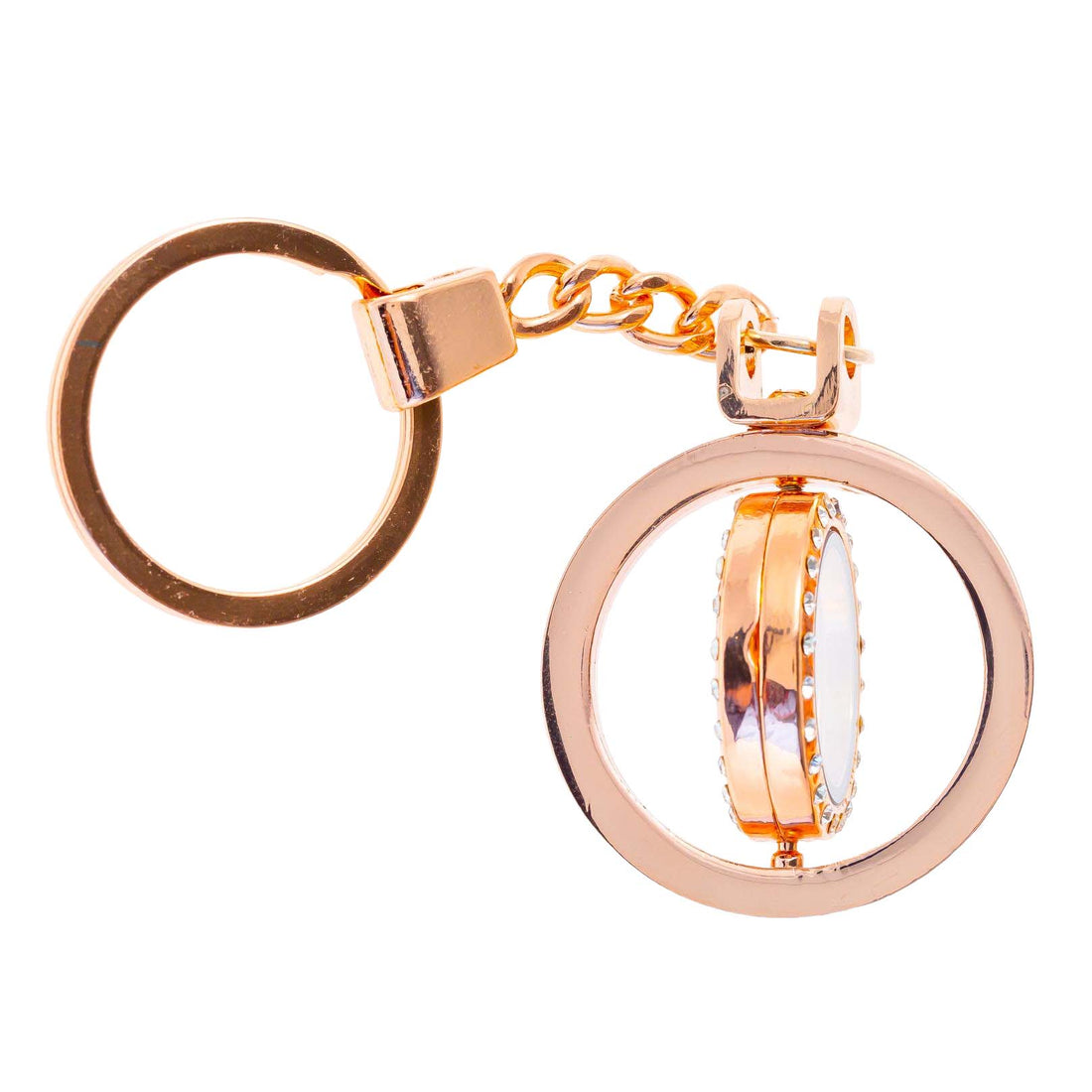 Spinning Round Keychain Rose Gold Locket